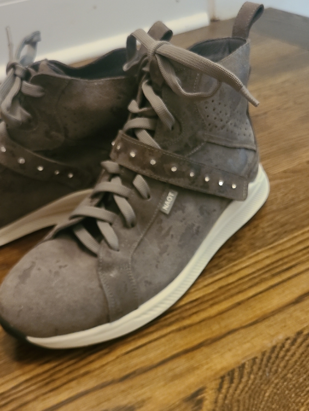 NAOT  High-Top Lace-Up Sneakers in Grey